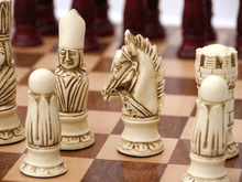 Load image into Gallery viewer, Victorian Chess Pieces by Berkeley - Cardinal Red
