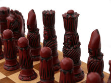 Load image into Gallery viewer, Victorian Chess Pieces by Berkeley - Cardinal Red
